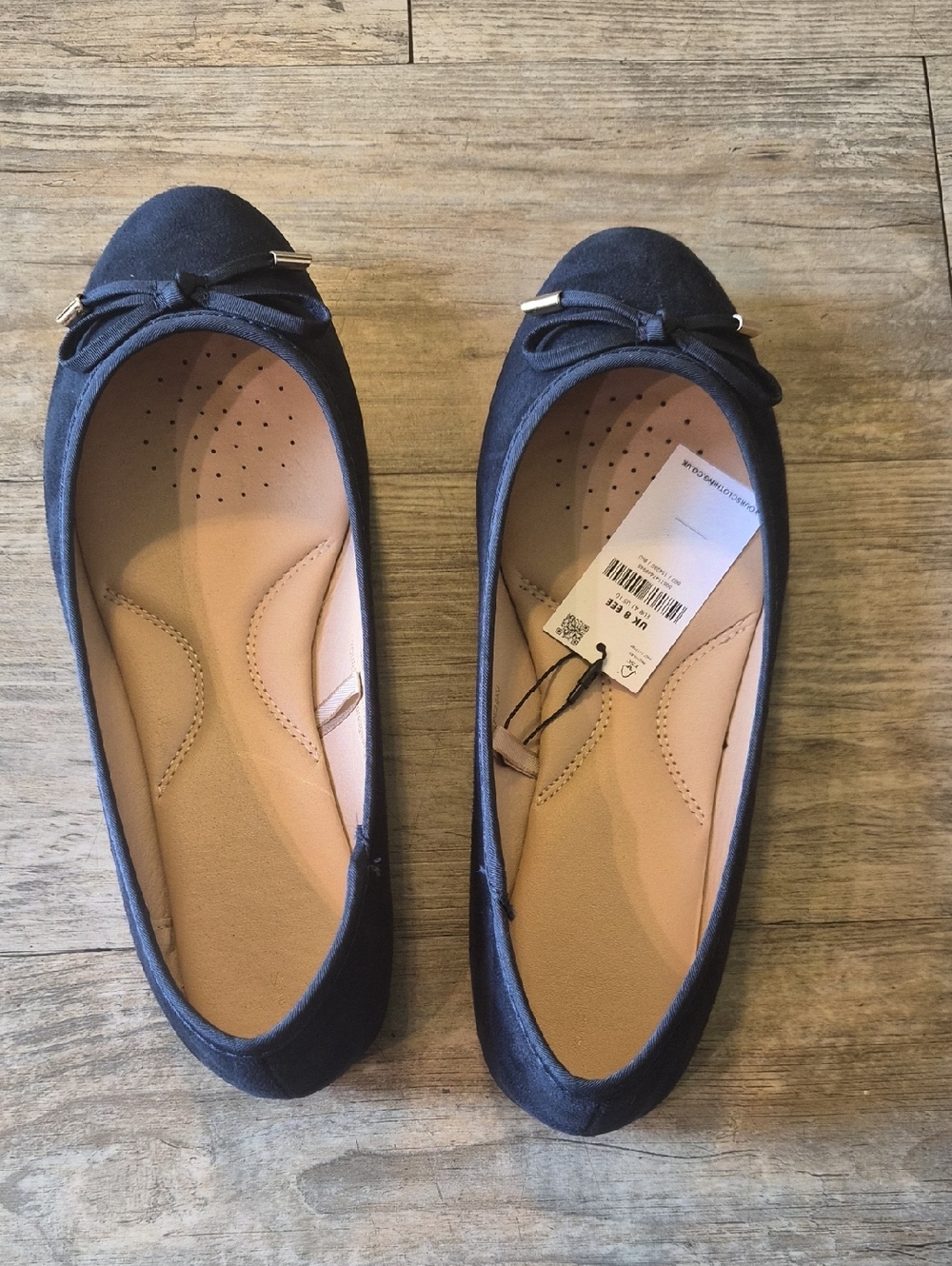 Women's Navy Ballet Flats with Bow